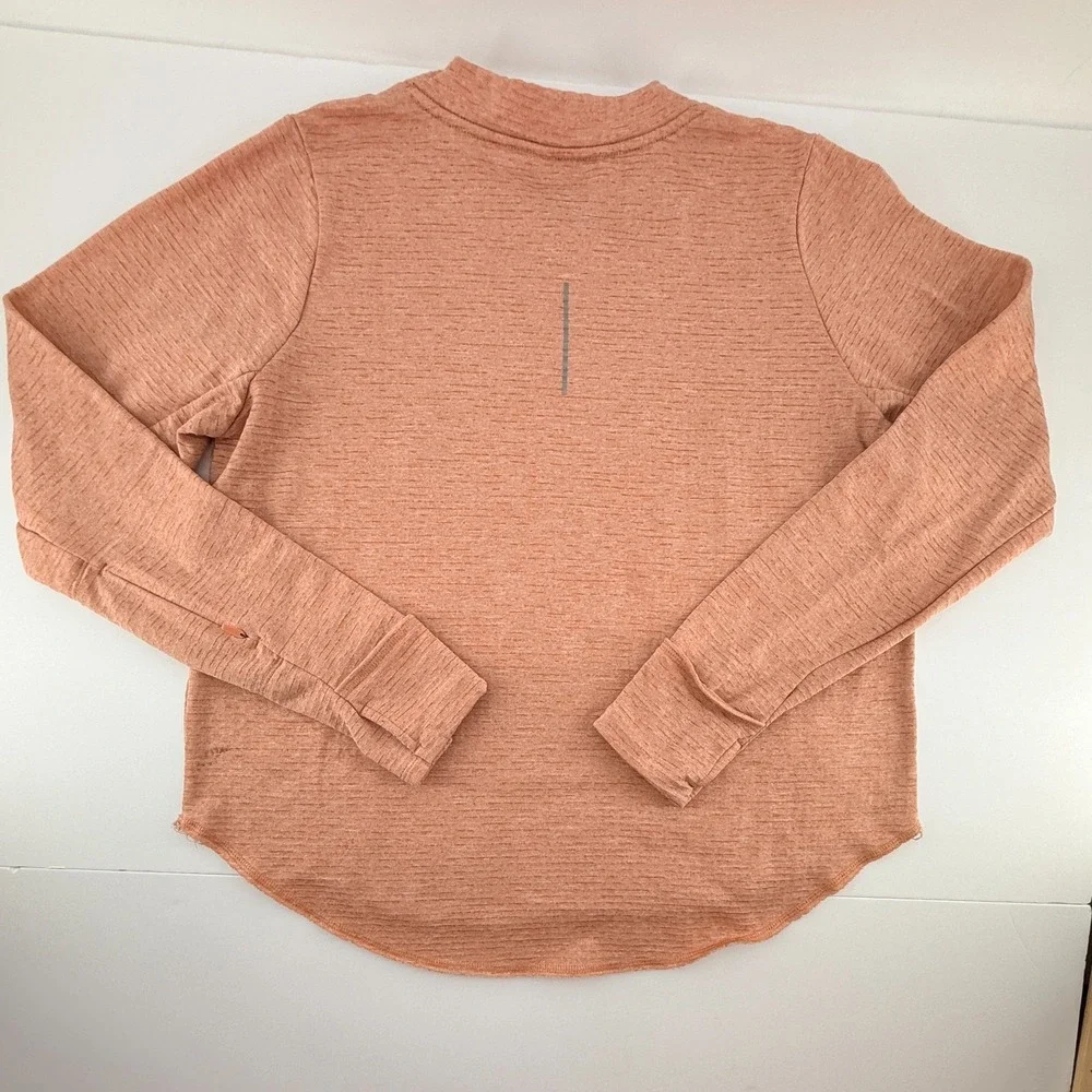 Nike Running Dri Fit Pullover Womens Large Peach Athletic Sweatshirt Workout Top